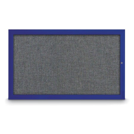 United Visual Products Hinge-less Radius Corkboard, 18"x24", Satin Alum Frame/Ultramarine UVEB1824R-SATIN-ULTMAR